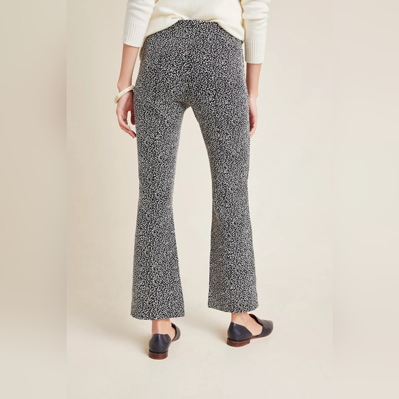 Anthropologie The Essential Leopard Cropped Flare Trousers Size XS - Picture 2 of 8